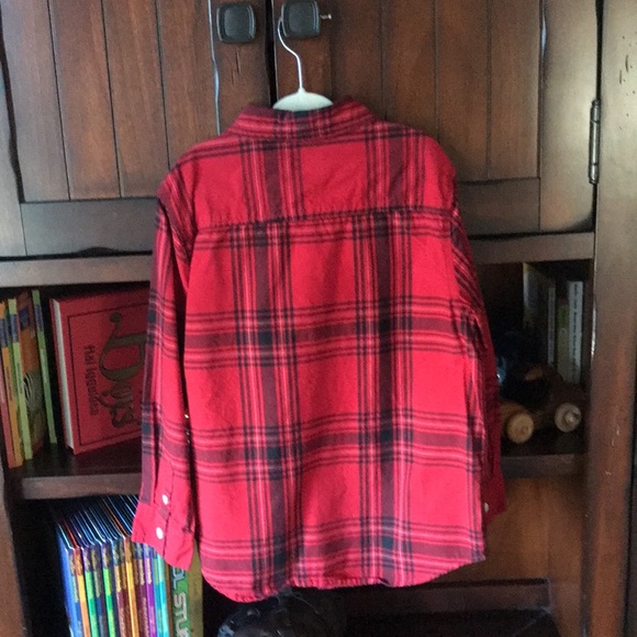 Boys Gymboree Button Down Long Sleeve Plaid Shirt 5 6 - Picture 4 of 6